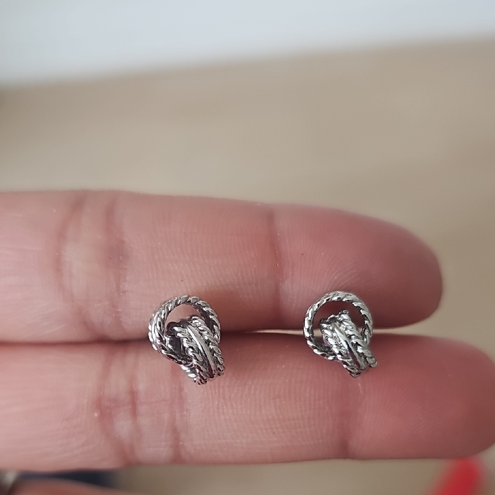 Elegant Silver Knot Earrings